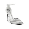 Nobles White High Heeled Patent Diamante Sandals