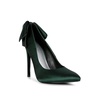 Hornet Green Satin Stiletto Pump Sandals