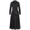 Black Maxi Shirtdress With Detachable Belt