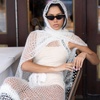 White Cashmere Handmade Knit Scarf