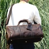 Dark Brown Leather Weekender