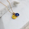 Small Moon & Star Gold Vermeil Indigo Blue