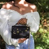 Nova Star Studded Handbag - Black & Gold