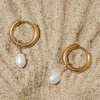 Gold Tiny Pearl Hoops