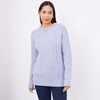 Deniz Cable Knit O-Neck Unisex Sweater In - Light Blue