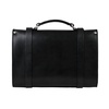 Leather Briefcase In Cuoio Black