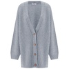 Maya Brass Mesh Long Knit Cardigan - Grey