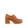 Quecha Leather Block Heel Oxfords In Tan