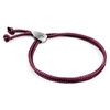 Aubergine Purple Pembroke Silver & Rope Bracelet