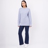 Deniz Cable Knit O-Neck Unisex Sweater In - Light Blue