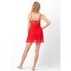 Chic Short Red Chemise With Subtle Lace