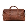 Zip Detail Genuine Leather Holdall - Light Brown