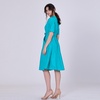 A-Line Cotton Blouse-Dress - Aqua