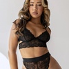 Wild Lace Long Line Bra Black