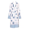 Botanical Shawl Robe Cotton Cambric White