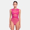 Clara Sheer Bodysuit - Hot Pink