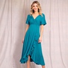 Waterfall Midi Special Occasion Dress In Celestial Blue