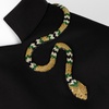 Laines Couture Tailored Cape With Embellished Green & Gold Wrap Around Snake