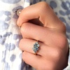 Blue Topaz Cluster Ring - Silver