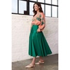 Green A-Line Midi Skirt