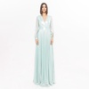 Pleated Metallic Maxi Dress Aqua