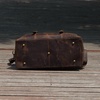 Zip Detail Genuine Leather Holdall - Vintage Dark Brown