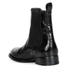 Santina Black Leather Ankle Boots