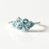 Blue Topaz Cluster Ring - Silver