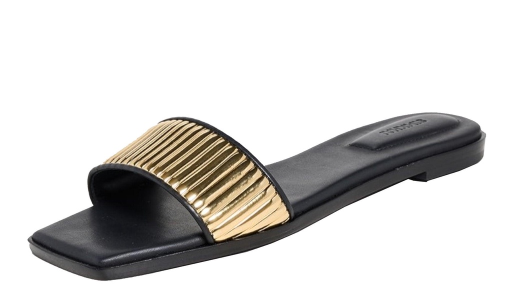 women's carter flat sandals, black gold shoes