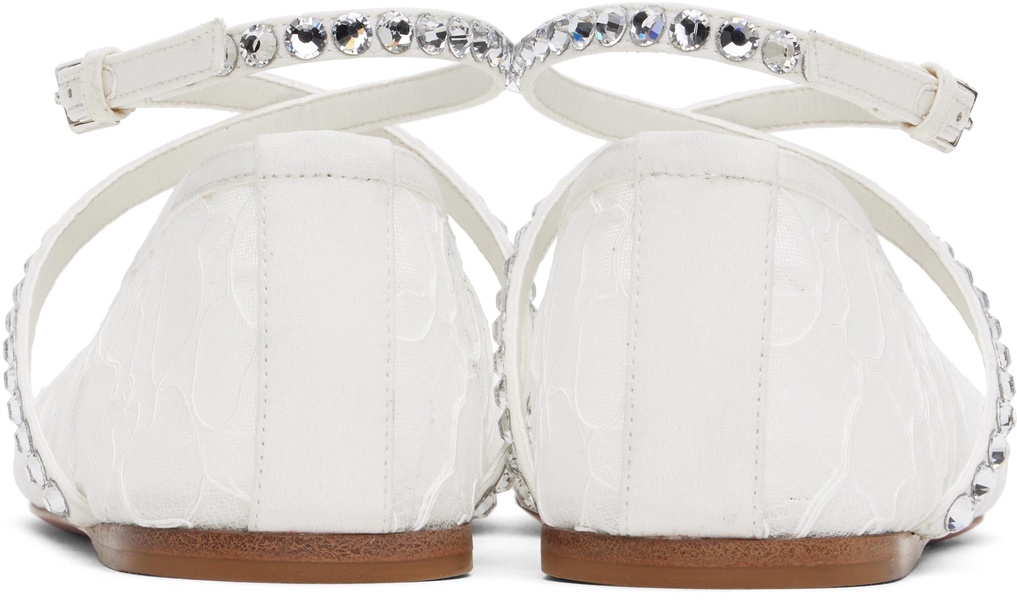 White Ane Lace Ballerina Flats