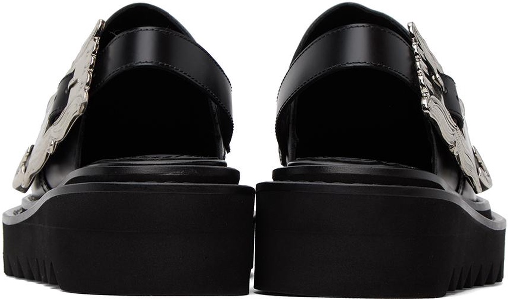 Black Pin-Buckle Mules