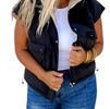 maddox reversible puffer vest in black/tan