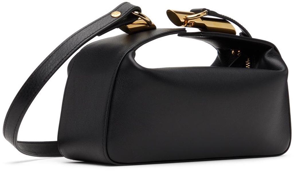 Black Haute Sequence Leather Clutch Bag