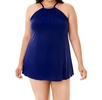 plus size parker underwire swimdress in blue