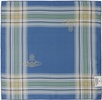 Blue Madras Check Pocket Square