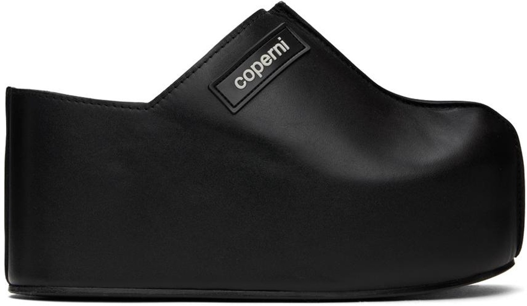 Black Branded Wedge Clogs