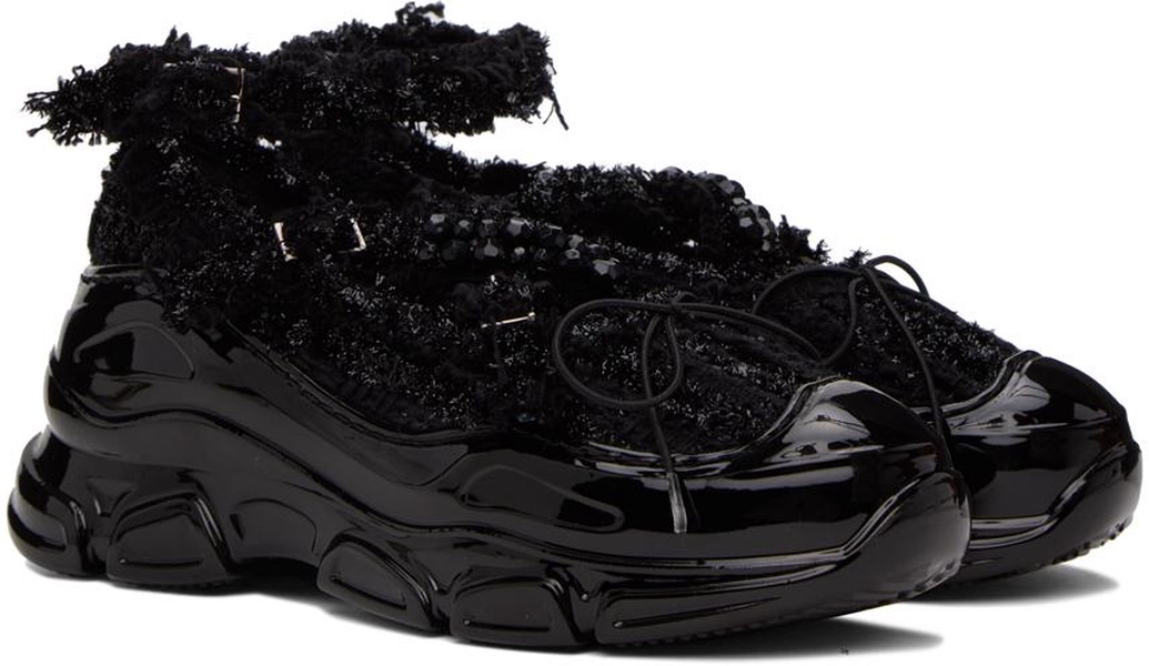 Black Criss-Cross Tracker Ballerina Flats