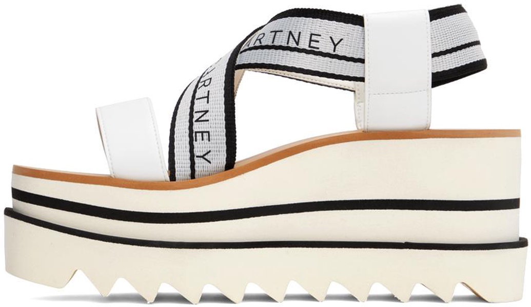 White & Black Sneakelyse Platform Heeled Sandals