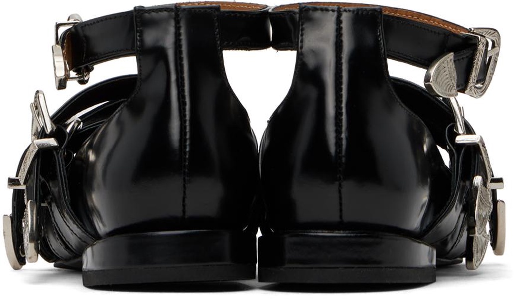 SSENSE Exclusive Black Cross Strap Ballerina Flats