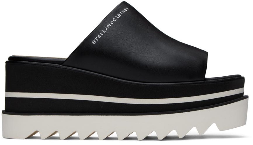 Black Sneak-Elyse Platform Mules