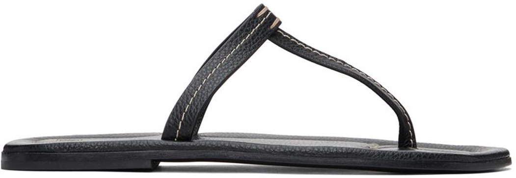 Black 'The T-Strap' Sandals