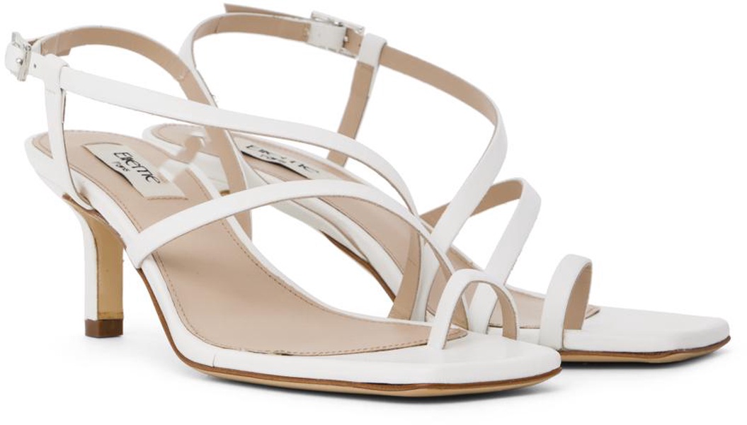 White Twist Strappy Sandals