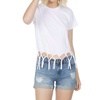 darrow tee w/ tie fringe in white