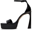 Black Square Toe Heeled Sandals