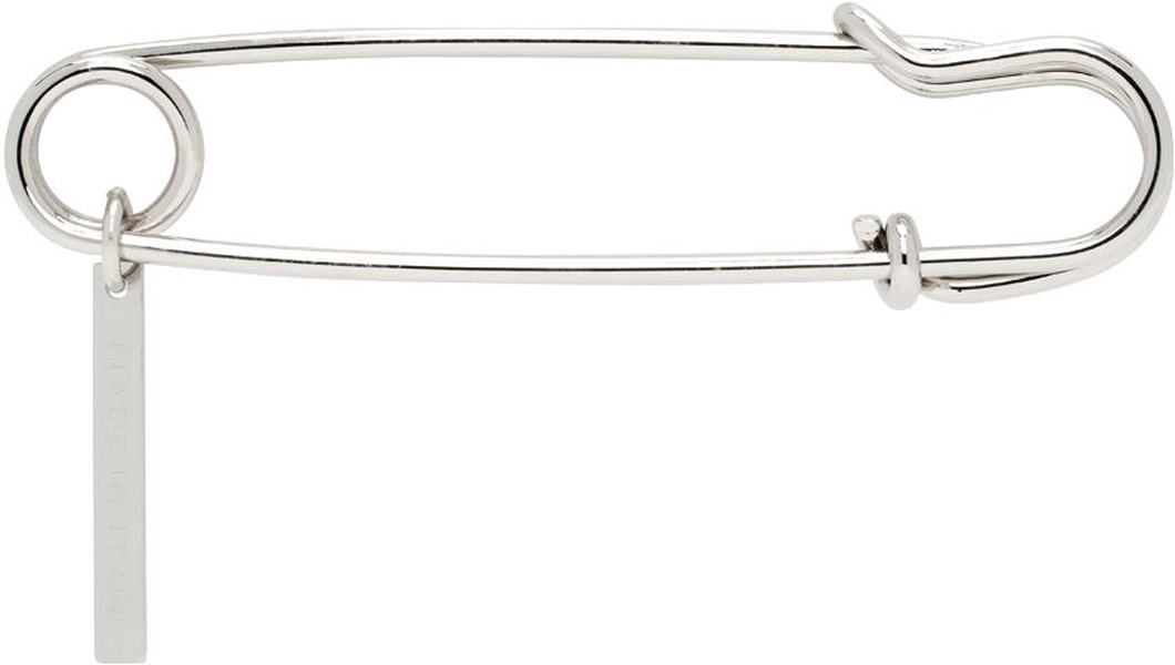 Silver Safety Pin Brooch