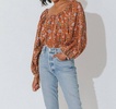 shania blouse in terracotta floral