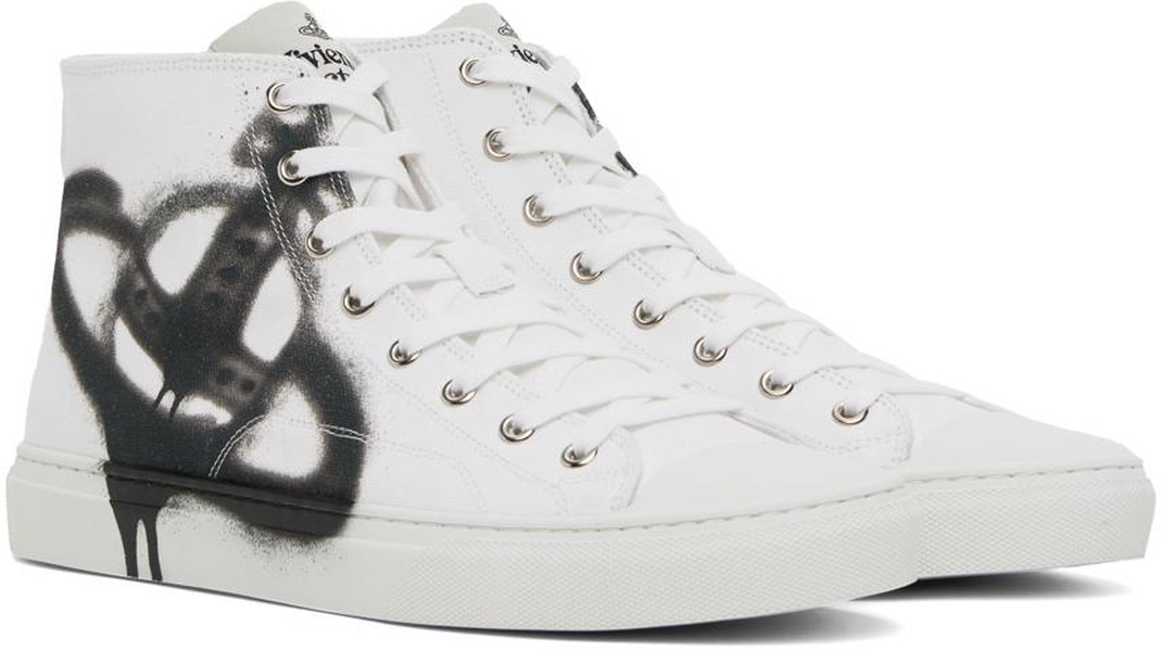 White Plimsoll High Top Canvas Sneakers