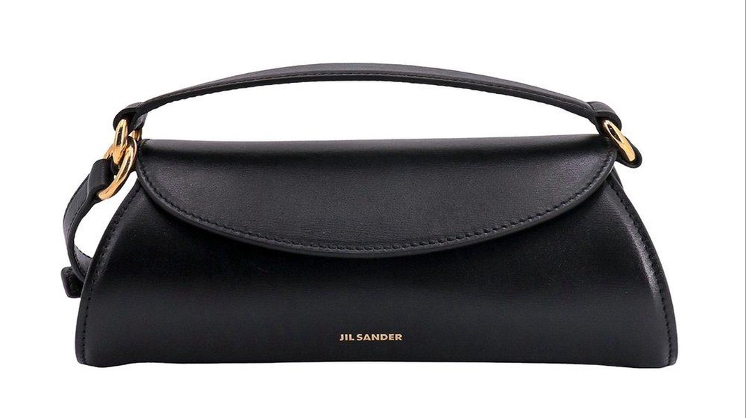 Jil Sander Cannolo Logo Embossed Mini Crossbody Bag