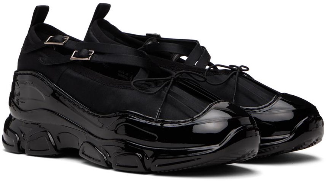 Black Classic Buckle Tracker Ballerina Sneakers