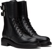 Black RB Moto Lace-Up Boot